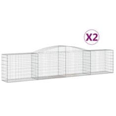 Vidaxl Obokane gabion košare 2 kosa 400x50x80/100 cm pocinkano železo