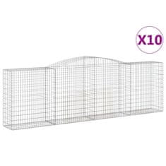 Vidaxl Obokane gabion košare 10 kosov 400x50x120/140cm cinkano železo