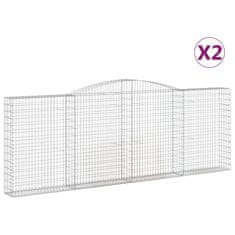 Vidaxl Obokane gabion košare 2 kosa 400x30x140/160 cm pocinkano železo