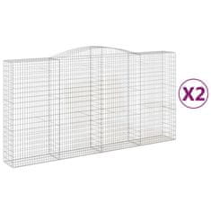 Vidaxl Obokane gabion košare 2 kosa 400x50x200/220 cm pocinkano železo