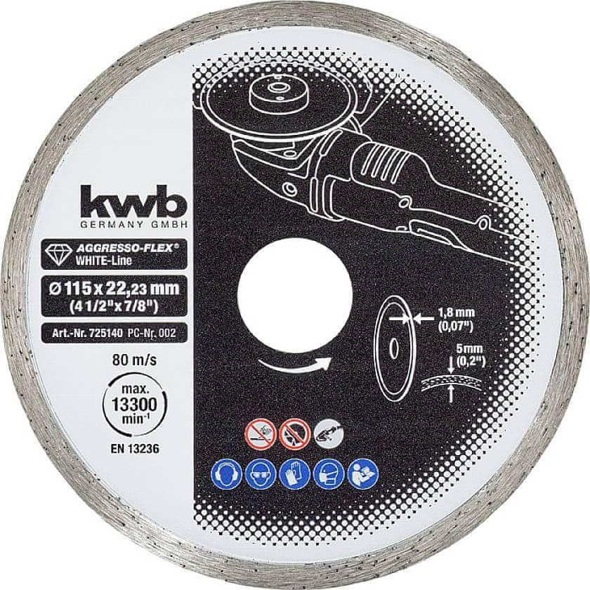 KWB diamantna rezalna plošča, 115 mm, White-Line (49725140