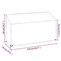 shumee Prevleka za gugalno klop 12 kosa 8 obročkov 210x70x70/88 cm PE