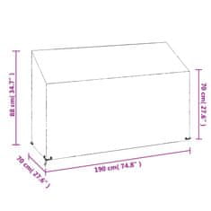 shumee Prevleka za gugalno klop 2 kosa 8 obročkov 190x70x70/88 cm PE