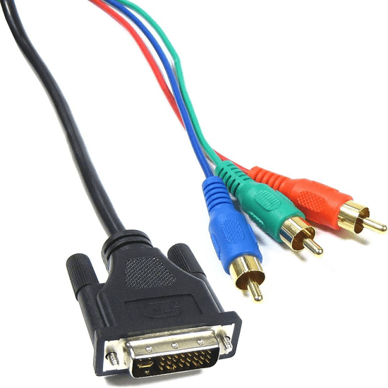 Cabletech Kabel DVI M (24+5) - 3x RCA/cinch M., 3m