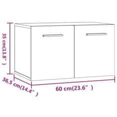 Vidaxl Stenska omarica dimljeni hrast 60x36,5x35 cm inženirski les