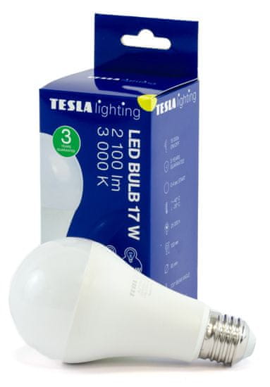 Tesla Lighting BULB LED žarnica, E27, 17W, 230V, 2100lm, 25 000h, 3000K topla bela svetloba, 220°