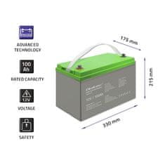 Qoltec qoltec gelska baterija z globokim ciklom | 12 V | 100 Ah | 30,5 kg | brez vzdrževanja | profesionalno | dolga življenjska doba | pv, ups, avtodom