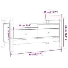 Vidaxl Klop za predsobo bela 80x40x43 cm trdna borovina