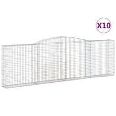 Vidaxl Obokane gabion košare 10kosov 400x30x120/140cm pocinkano železo