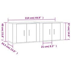 Vidaxl Stenska TV omarica 2 kosa betonsko siva 57x34,5x40 cm