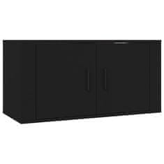 Vidaxl Komplet TV omaric 3-delni črn inženirski les