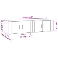 Vidaxl Stenska TV omarica 2 kosa siva sonoma 80x34,5x40 cm