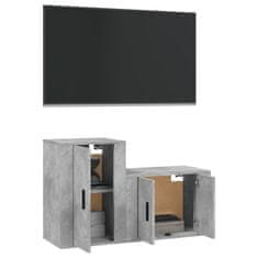 Vidaxl Komplet TV omaric 2-delni betonsko siv inženirski les