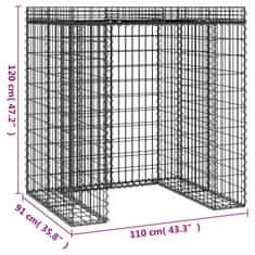 Vidaxl Gabionska stena za smetnjak 110x91x120 cm pocinkano železo