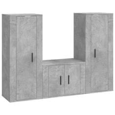 Vidaxl Komplet TV omaric 3-delni betonsko siv inženirski les