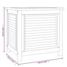 Vidaxl Vrtna škatla s kolesi 60x50x58 cm trden tikov les