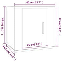 Vidaxl Stenska TV omarica rjav hrast 40x34,5x40 cm