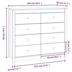 Vidaxl TV omarica siva 100x40x90 cm trdna borovina