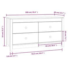 Vidaxl TV omarica siva 100x40x54 cm trdna borovina