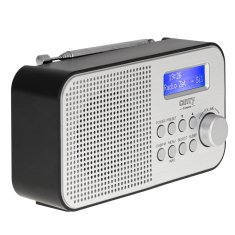 Adler Digitalna budilka Camry CR 1179 z DAB/FM radiem, USB polnjenjem in modrim osvetljenjem - črn/siv rectangular design