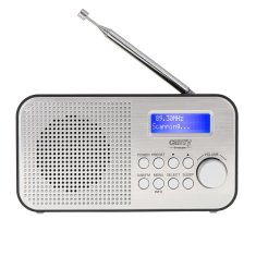 Adler Digitalna budilka Camry CR 1179 z DAB/FM radiem, USB polnjenjem in modrim osvetljenjem - črn/siv rectangular design