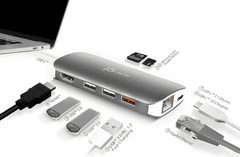 J5CREATE Multi adapter, 9 v 1, USB-C, srebrno bel (JCD383)