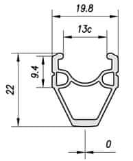 Mach1 platišče cestno Omega V-brake 32 lukenj/0 zakovice črn