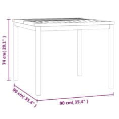 Vidaxl Vrtna jedilna miza 90x90x74 cm trden akacijev les