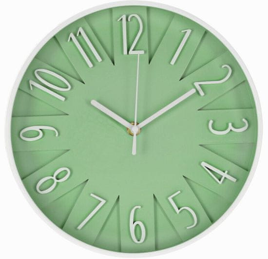 SEGNALE Stenska ura s 3D številkami 25 cm zelena KO-837000710zele