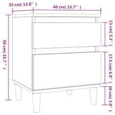 Vidaxl Nočna omarica Siva sonoma 40x35x50 cm