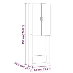 Vidaxl Omara za pralni stroj črna 64x25,5x190 cm