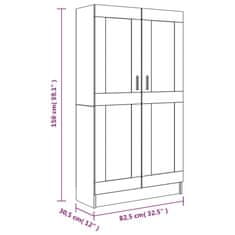 Vidaxl Knjižna omara dimljeni hrast 82,5x30,5x150 cm inženirski les