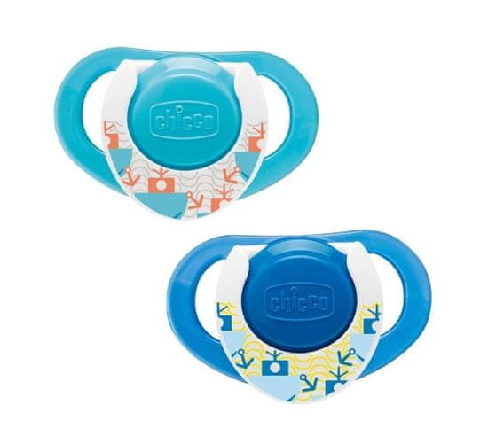 Chicco Physio Compact Pomirjujoča gumijasta duda, modra, 12m+