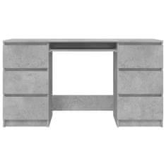 Vidaxl Pisalna miza betonsko siva 140x50x77 cm iverna plošča