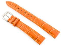 Tayma Usnjen pašček za uro W64 - oranžen 16mm