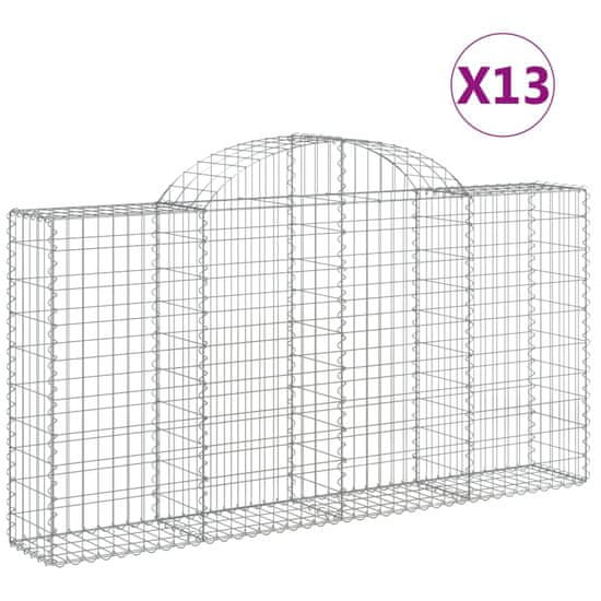 Vidaxl Obokane gabion košare 13kosov 200x30x100/120cm pocinkano železo