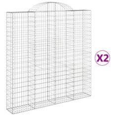 Vidaxl Obokane gabion košare 2 kosa 200x30x200/220 cm pocinkano železo