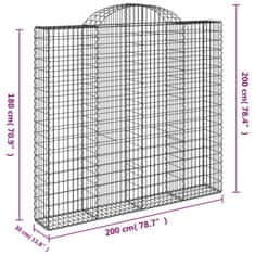 Vidaxl Obokane gabion košare 9 kosa 200x30x180/200 cm pocinkano železo