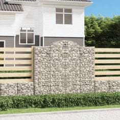 shumee vidaXL Obokane gabion košare 2 kosa 200x30x180/200 cm pocinkano železo