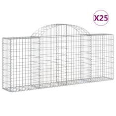 Vidaxl Obokane gabion košare 25 kosov 200x30x80/100 cm cinkano železo