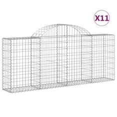 Vidaxl Obokane gabion košare 11 kosov 200x30x80/100 cm cinkano železo