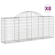 Vidaxl Obokane gabion košare 8 kosov 200x30x80/100 cm cinkano železo