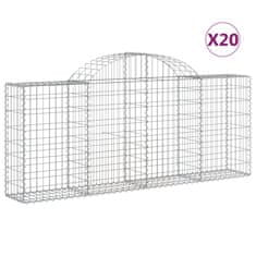 Vidaxl Obokane gabion košare 20 kosov 200x30x80/100 cm cinkano železo