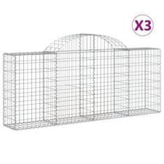 Vidaxl Obokane gabion košare 3 kosi 200x30x80/100 cm pocinkano železo