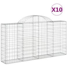 Vidaxl Obokane gabion košare 10kosov 200x30x100/120cm pocinkano železo