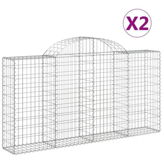 Vidaxl Obokane gabion košare 2 kosa 200x30x100/120 cm pocinkano železo