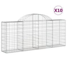 Vidaxl Obokane gabion košare 10 kosov 200x30x80/100 cm cinkano železo