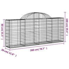 Vidaxl Obokane gabion košare 30 kosov 200x30x80/100 cm cinkano železo