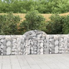 Vidaxl Obokane gabion košare 3 kosi 200x30x80/100 cm pocinkano železo