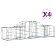 Vidaxl Obokane gabion košare 4 kosi 200x50x40/60 cm pocinkano železo